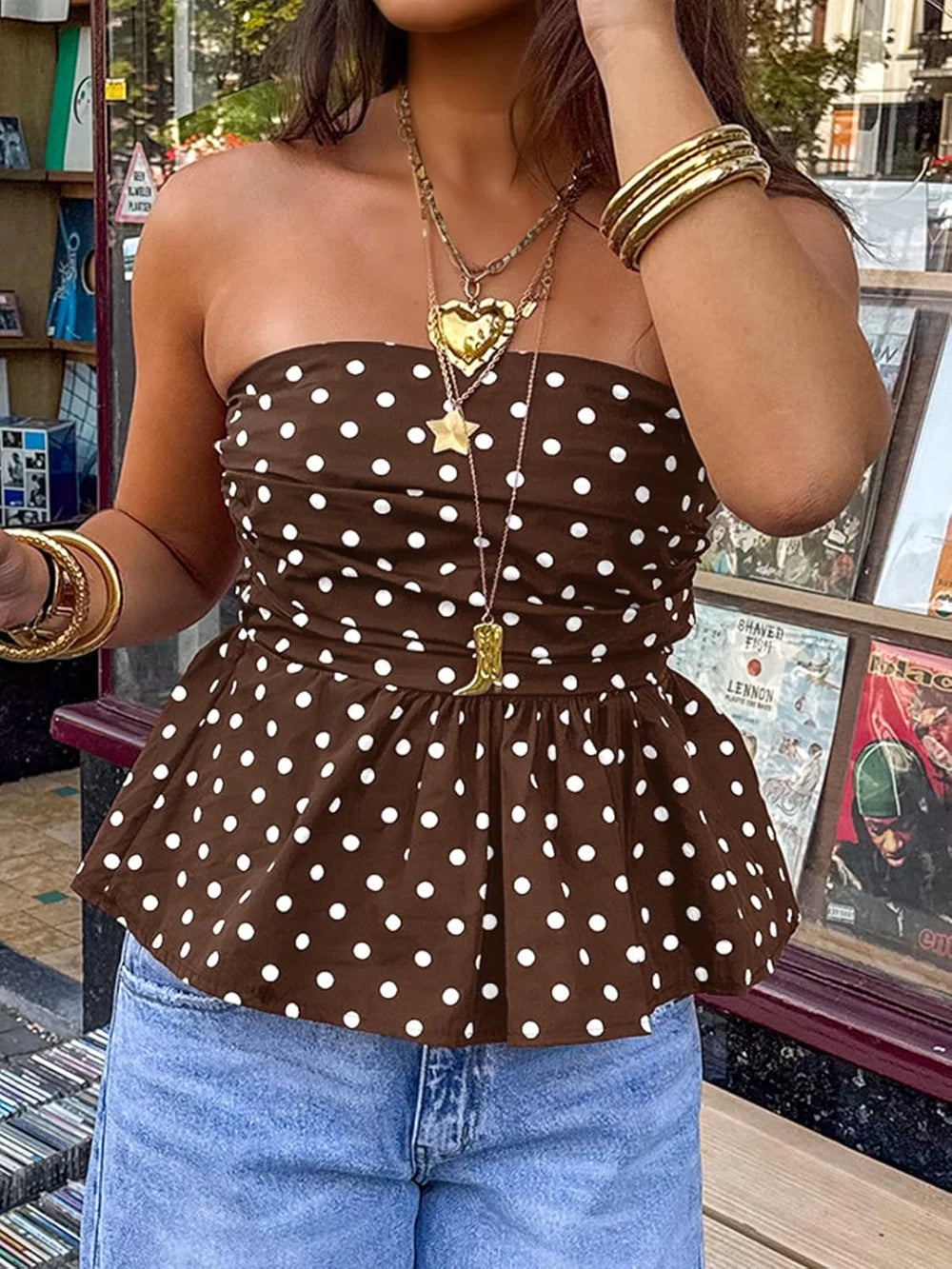 Polka Dot Bandeau Top